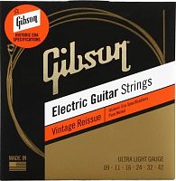 GIBSON SEG-HVR9 VINTAGE REISSUE ELECTIC GUITAR STRINGS, ULTRA LIGHT GAUGE